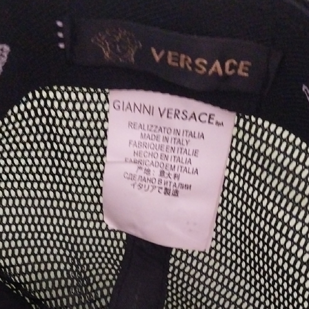 Versace Lavender Logo Mesh Trucker Cap with Gold Emblem - Picture 2 of 2
